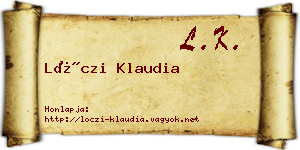 Lóczi Klaudia névjegykártya
